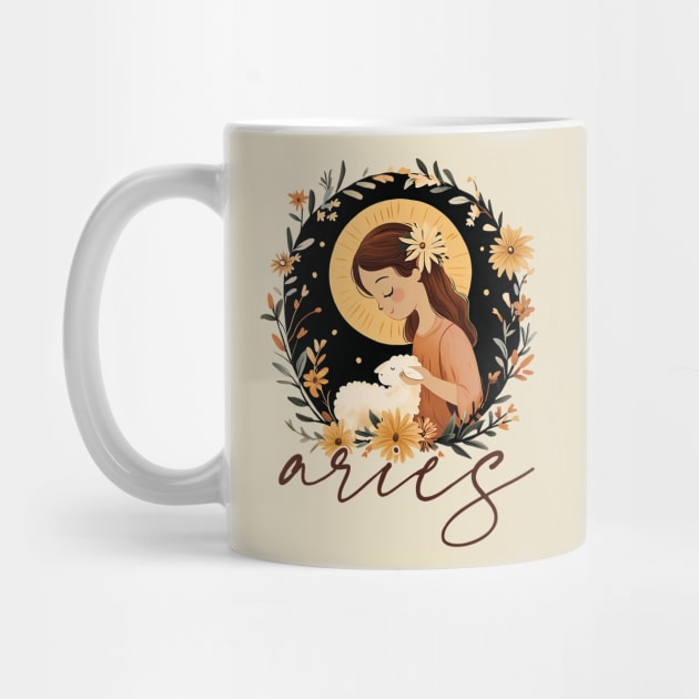 ♈ Bold & Fearless | Boho Aries Zodiac Art by TuncGK